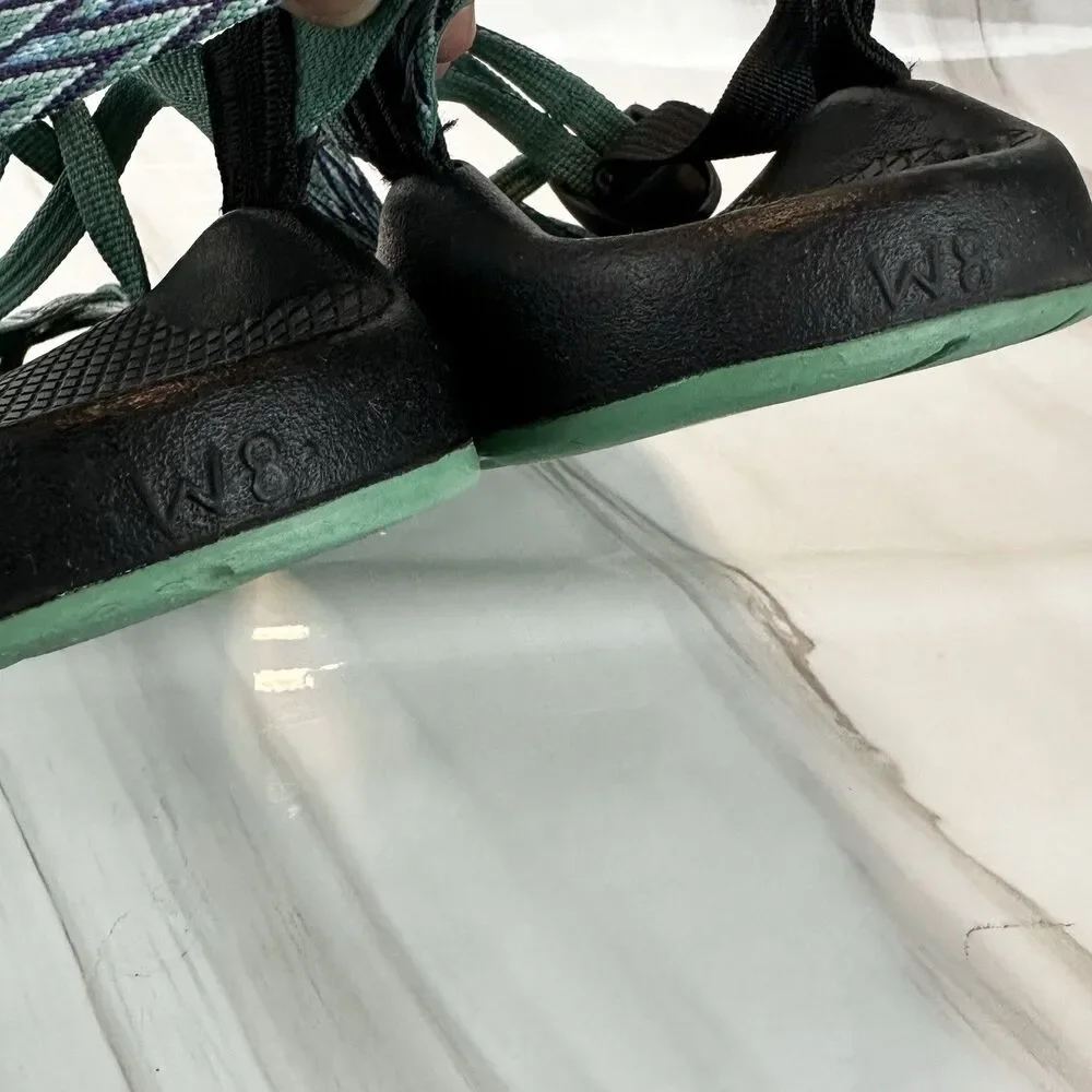 Chaco ZX2 Ecotread Dagger Teal Classic Blue Athletic Strappy Sandal Women's Sz 8